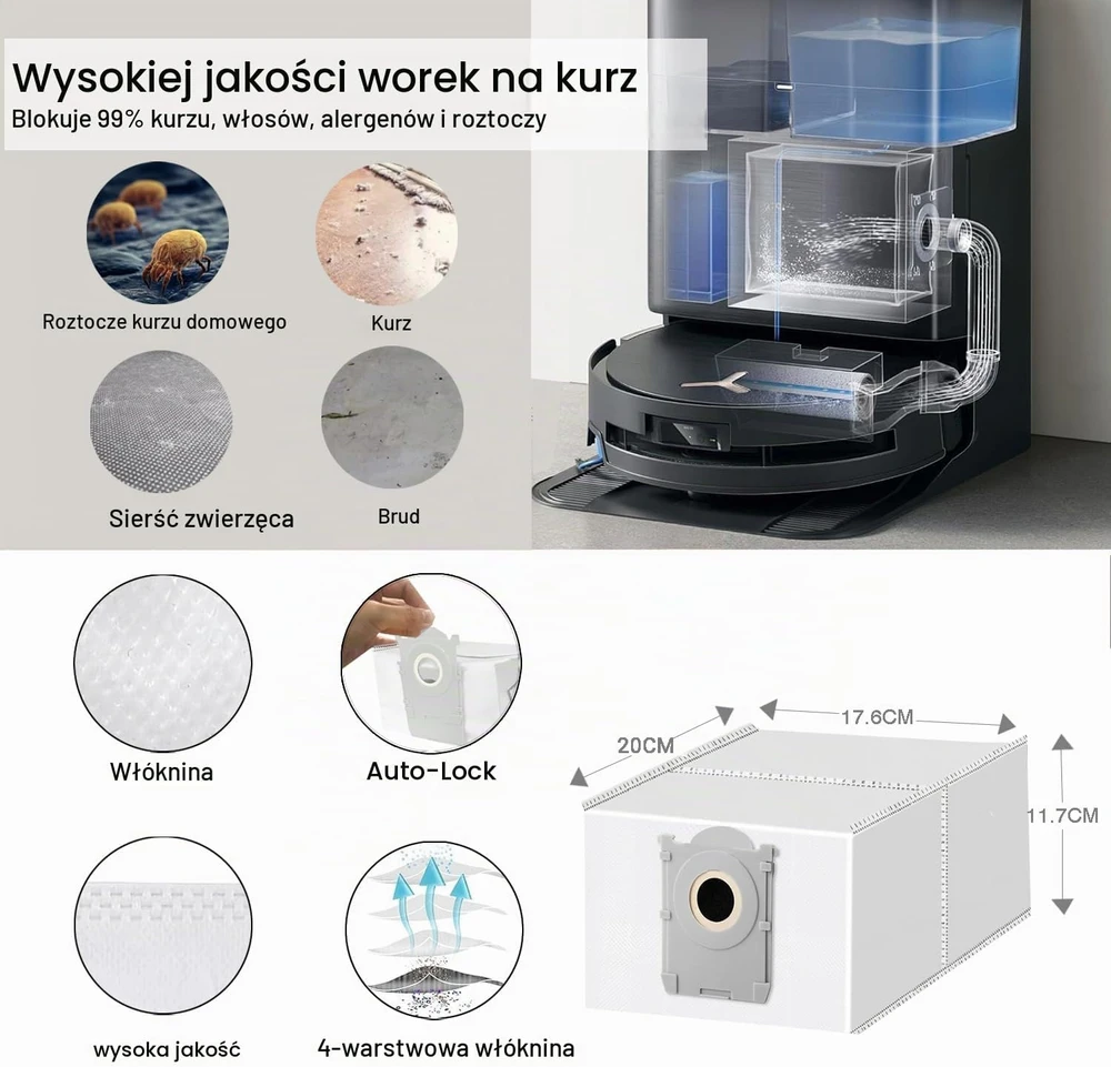 JKOISL roboto dulkių siurblio priedų rinkinys ECOVACS DEEBOT X9/X11 PRO Omni DEX9