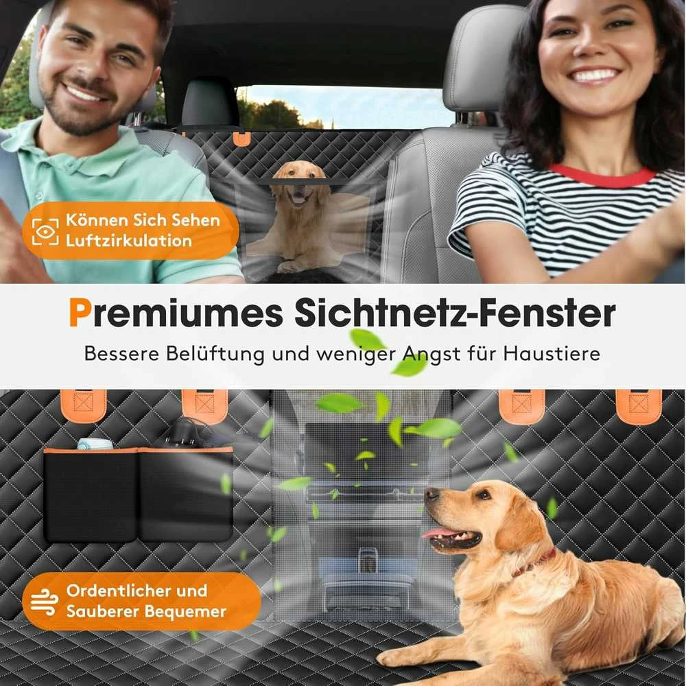 JOEJOY automobilių galinės sėdynės apsauga šunims su šoninėmis uždangomis, vandeniui atspari, juoda