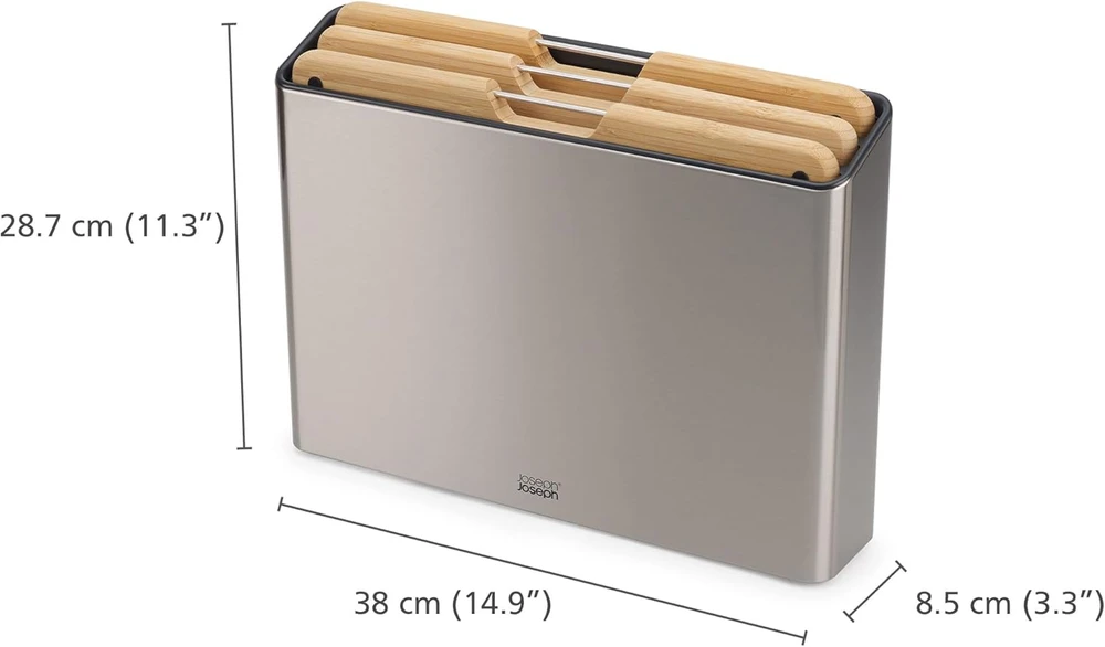 Joseph Joseph Joseph Folio Steel Bamboo 60229 4 el. sidabrinė