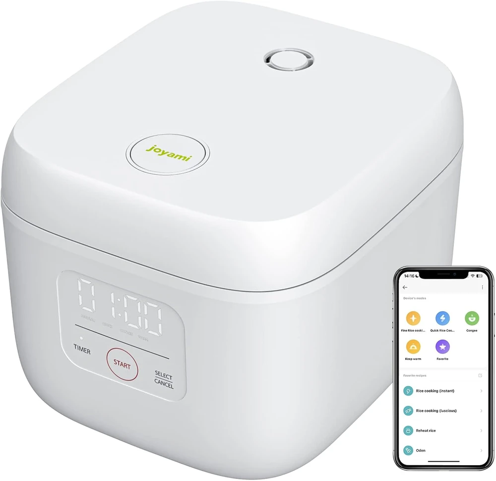 Virtuvinis kombainas JOYAMI išmanusis ryžių virimo aparatas 300 W, 3,5 puodelio, baltas JFB01M-EU