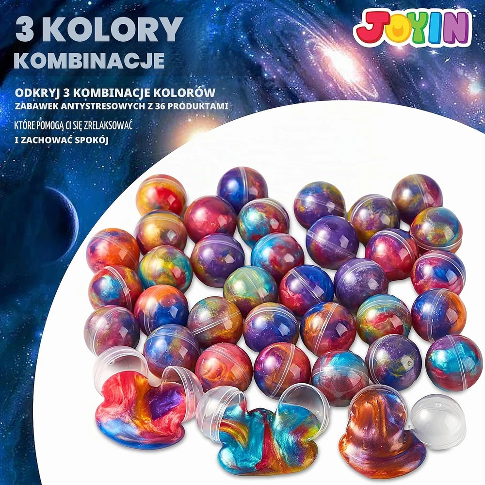 JOYIN modeliavimo masės rinkinys vaikams, 36 vnt., galaktikos tema, 15558