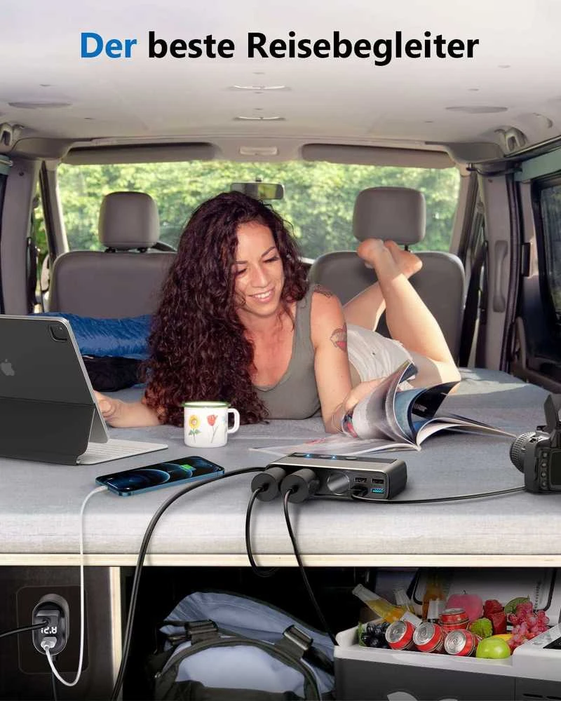 Automobilinis įkroviklis Joyroom 9in1 154W 3x12V, PD USB Type-C, QC3.0 USB-A, 4xUSB-A JR-CL06