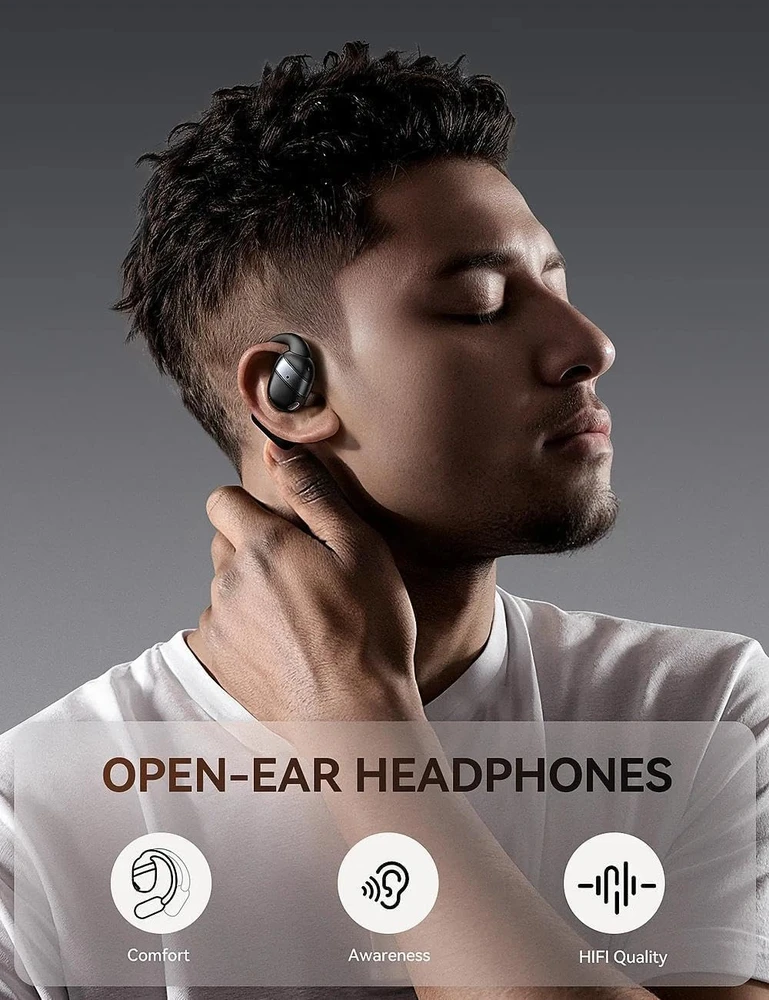 Joyroom Openfree JR-OE4 open-ear TWS belaidės ausinės – juodos spalvos