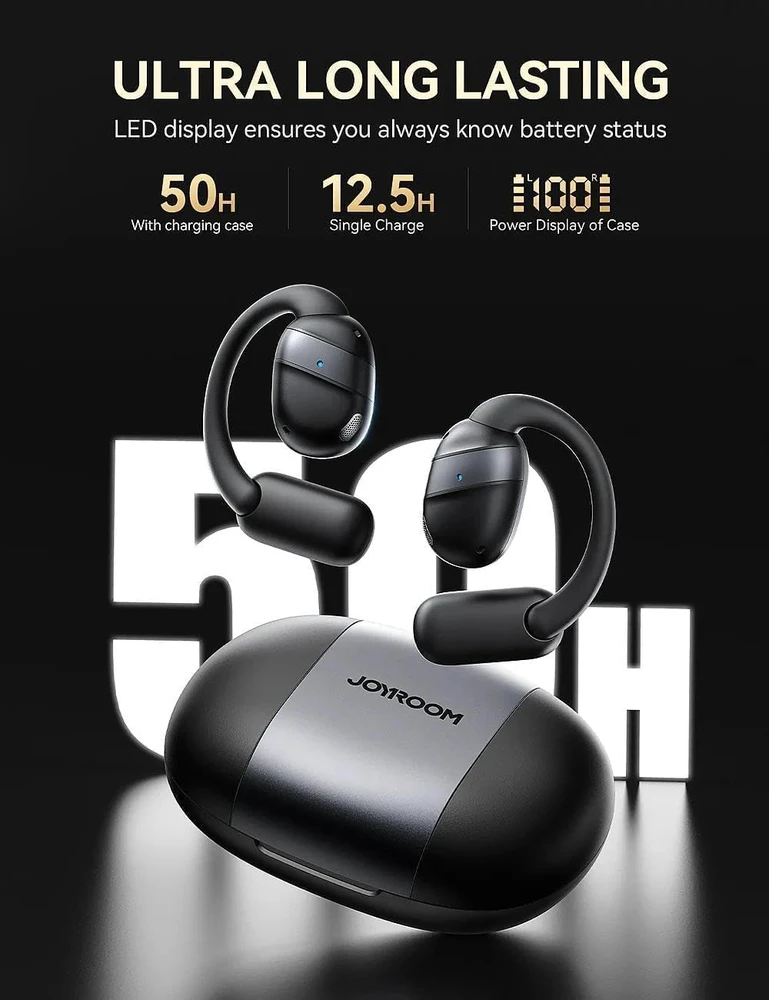 Joyroom Openfree JR-OE4 open-ear TWS belaidės ausinės – juodos spalvos