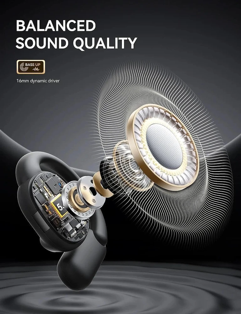 Joyroom Openfree JR-OE4 open-ear TWS belaidės ausinės – juodos spalvos