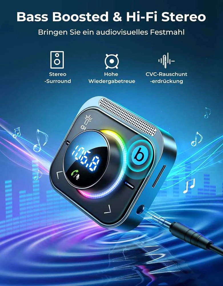 JOYROOM Bluetooth FM automobilinis siųstuvas