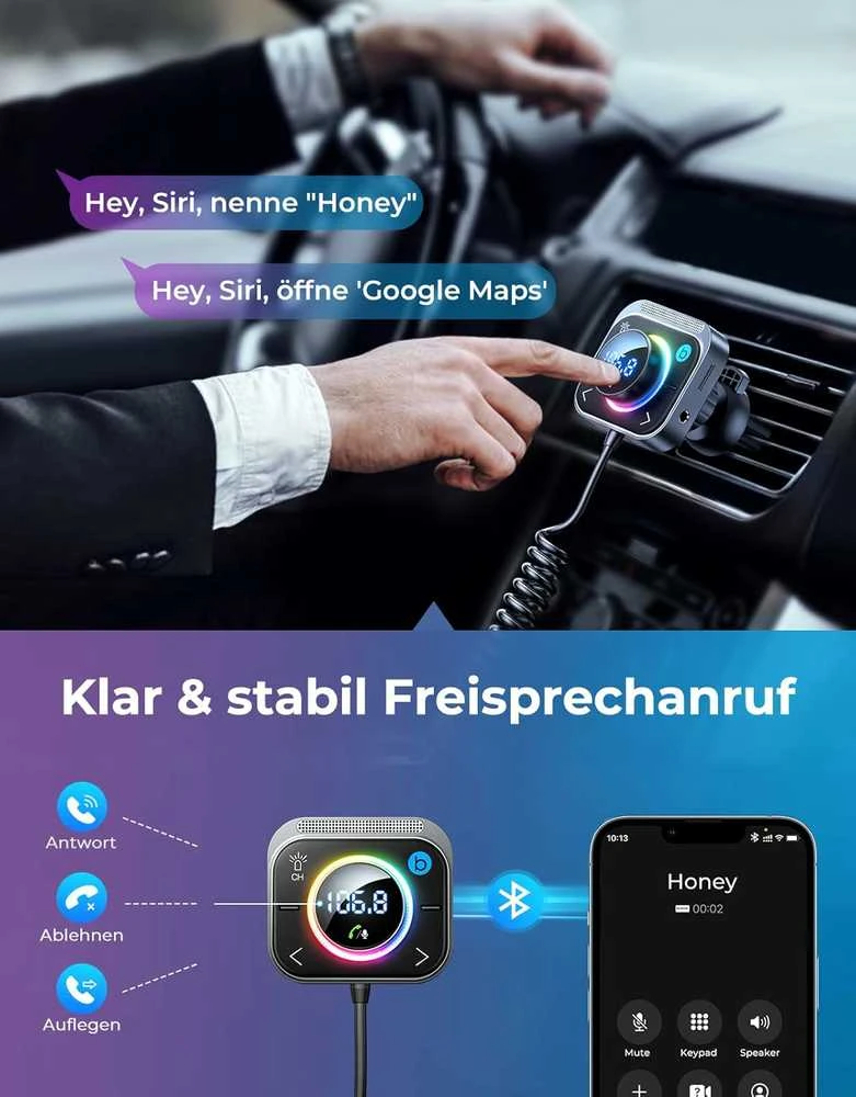 JOYROOM Bluetooth FM automobilinis siųstuvas