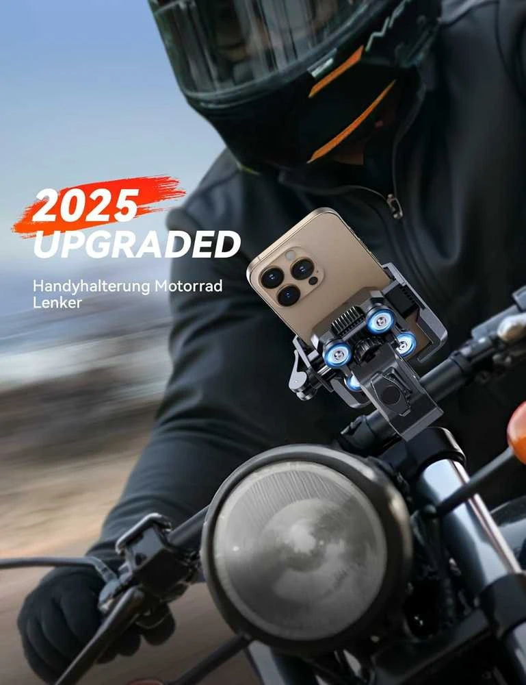 JOYROOM JR-ZS426 dviratinis ir motocyklinis telefono laikiklis, 4 taškų antivibracinė sistema, 4,7–7"