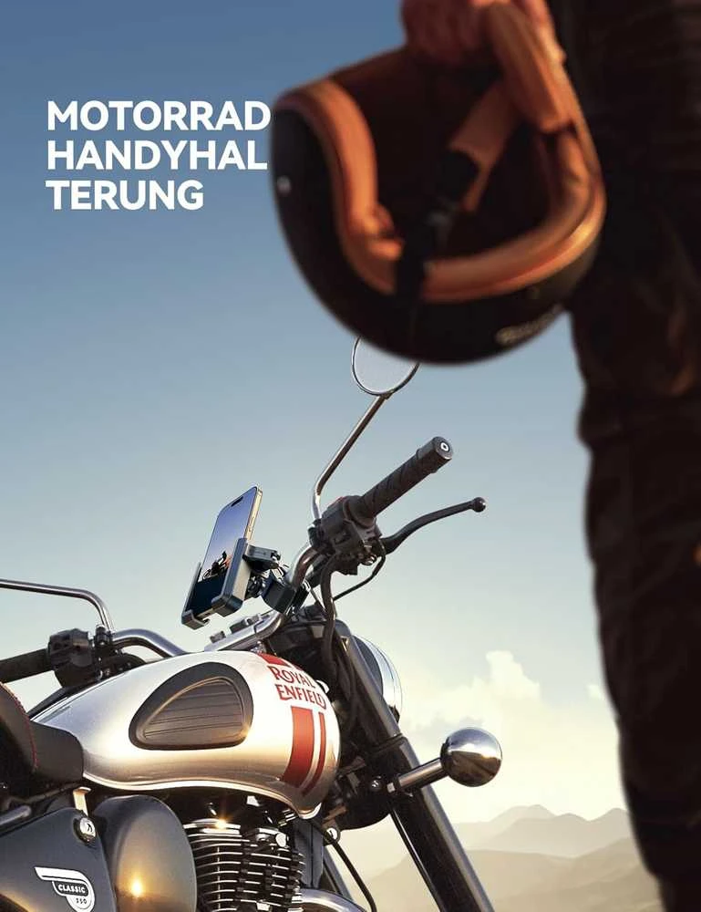 JOYROOM JR-ZS426 dviratinis ir motocyklinis telefono laikiklis, 4 taškų antivibracinė sistema, 4,7–7"