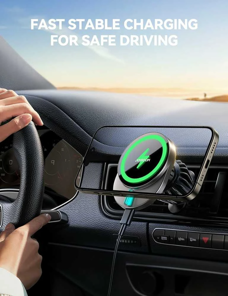 Automobilinis laikiklis-įkroviklis Joyroom JR-ZS409 MagSafe 15W juodas
