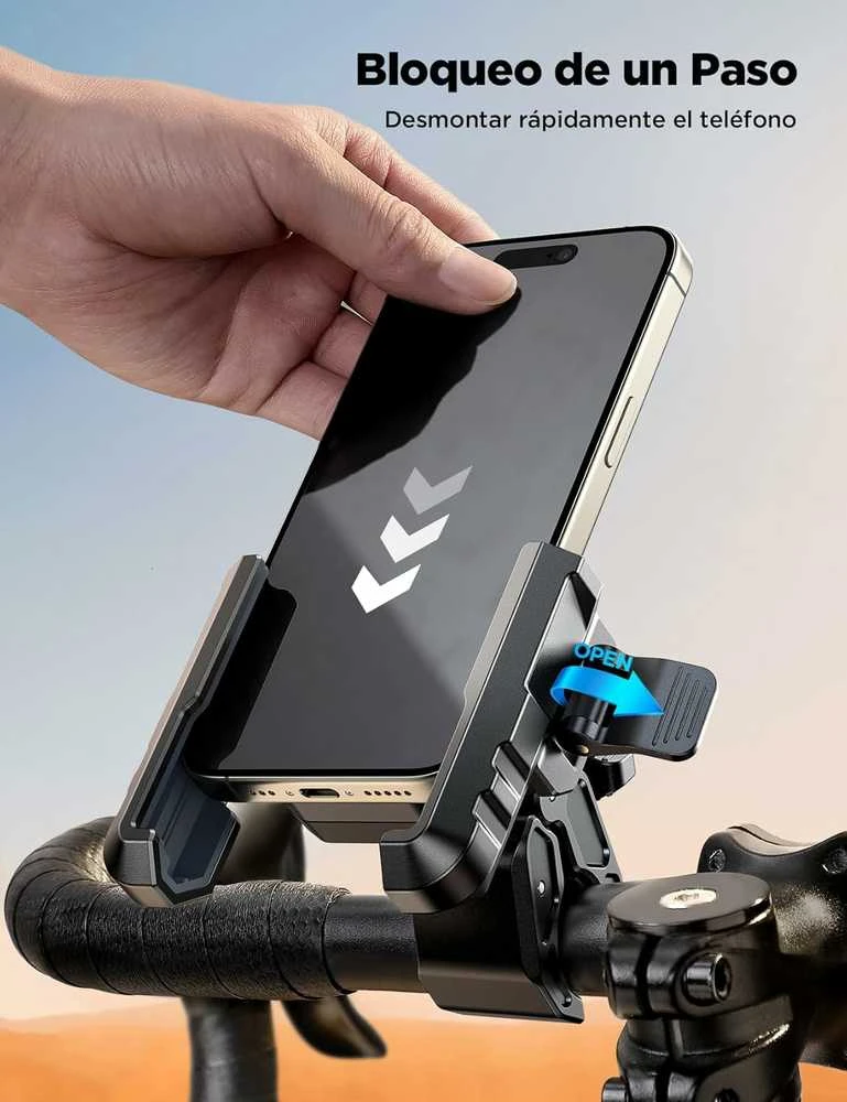 JOYROOM motociklinis ir dviračio telefono laikiklis 4,7–7" ekranams, juodas