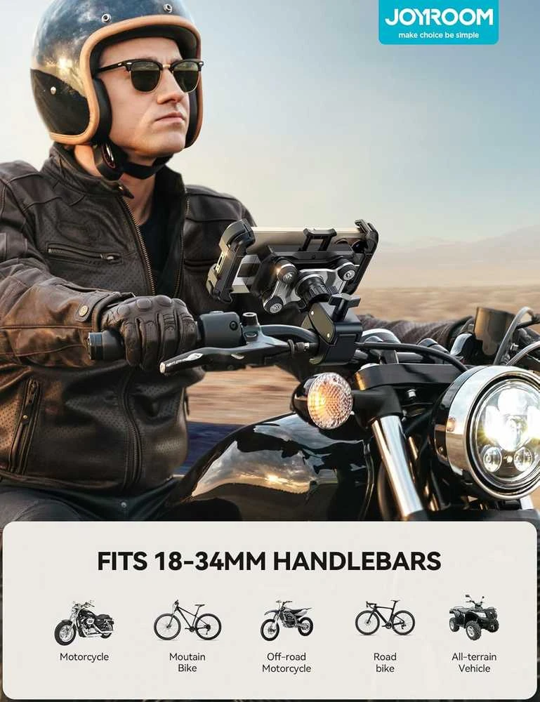 Joyroom JR-ZS288 Telefono laikiklis ant motociklo - Juodas