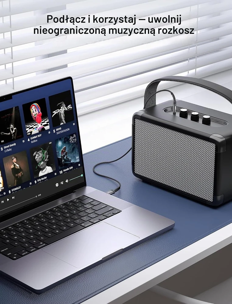 JSAUX 1 m USB-C–3,5 mm garso kabelis su DAC, JSDENZUC23AUBK1M