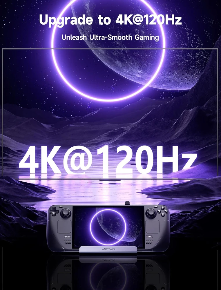 JSAUX 6 jungčių dokavimo stotelė su 100 W įkrovikliu, HDMI 2.1, 4K 120 Hz, HB0603