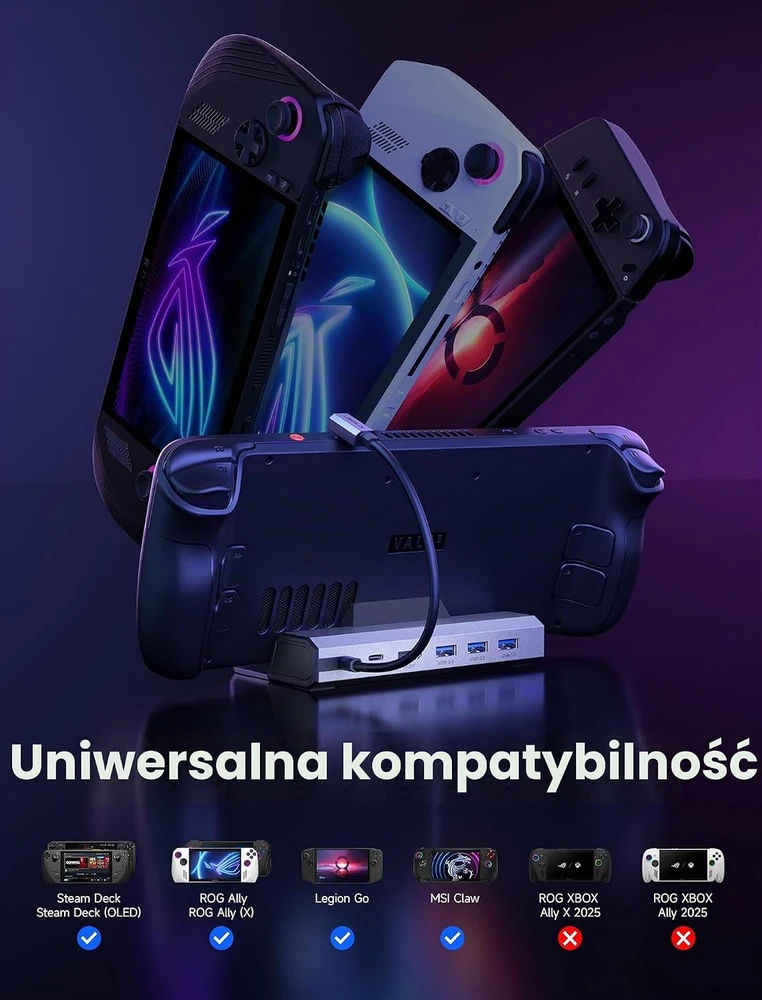 JSAUX 6 jungčių dokavimo stotelė su 100 W įkrovikliu, HDMI 2.1, 4K 120 Hz, HB0603