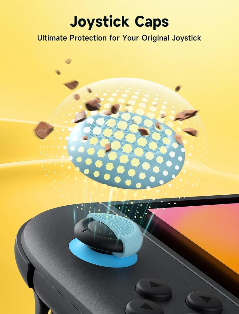 JSAUX analoginių valdymo svirtelių antgaliai Nintendo Switch 2 konsolei, neslystantys, GP0404