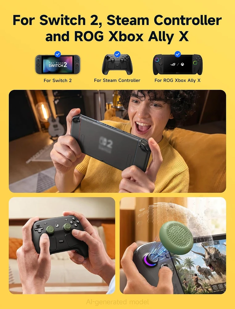 JSAUX analoginių valdymo svirtelių antgalių rinkinys Nintendo Switch 2 valdikliui, 3 dydžių, GP0404