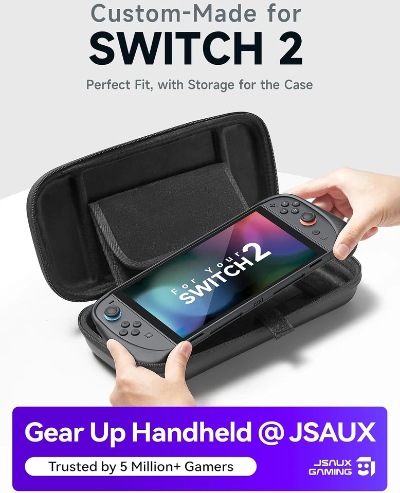 JSAUX apsauginis Nintendo Switch 2 konsolės dėklas su reguliuojamu stovu, BG0117