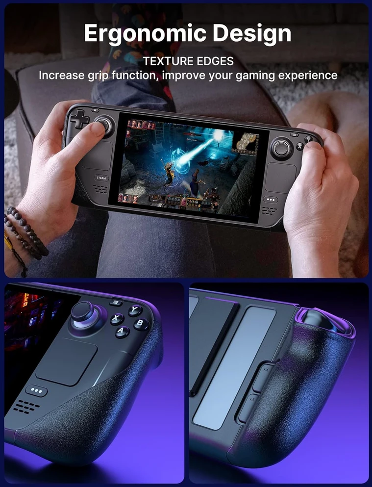 JSAUX apsauginis TPU dėklas su reguliuojamu stovu Steam Deck JSDEPC0105BKNEW