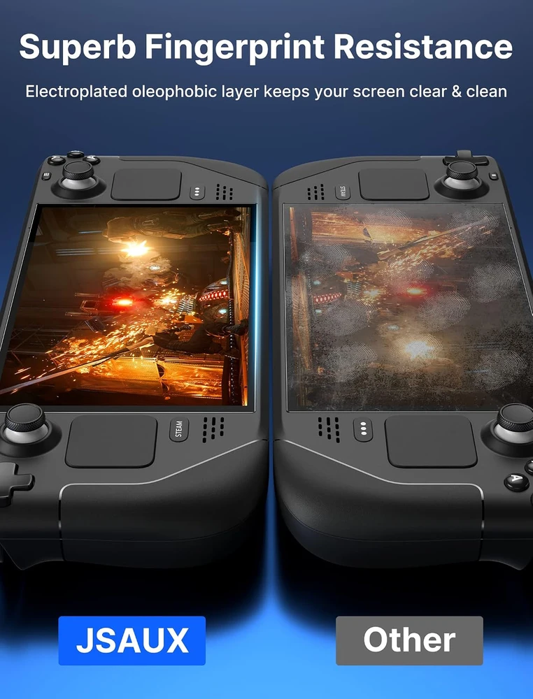 JSAUX grūdinto stiklo ekrano apsauga Steam Deck LCD ir OLED konsolėms, 2 vnt., GP0107TZ