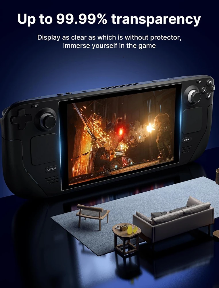 JSAUX grūdinto stiklo ekrano apsauga Steam Deck LCD ir OLED konsolėms, 2 vnt., GP0107TZ