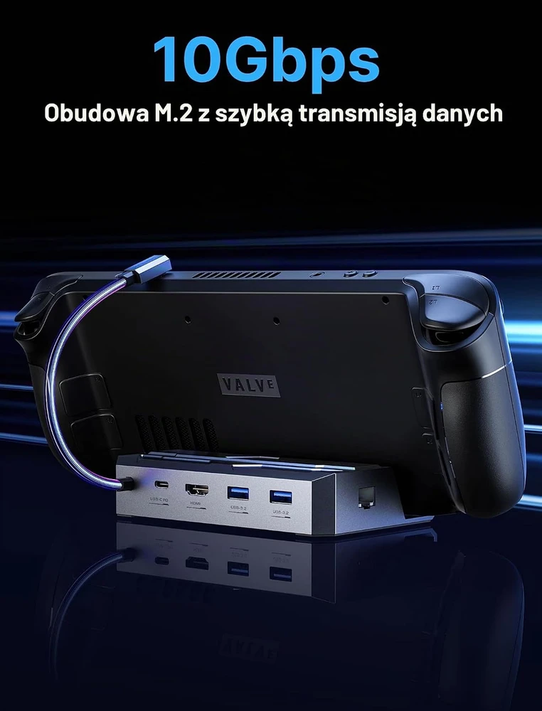 JSAUX M.2 SSD dokavimo stotelė Steam Deck konsolei su HDMI 4K 60 Hz ir PD 65 W, HB0604