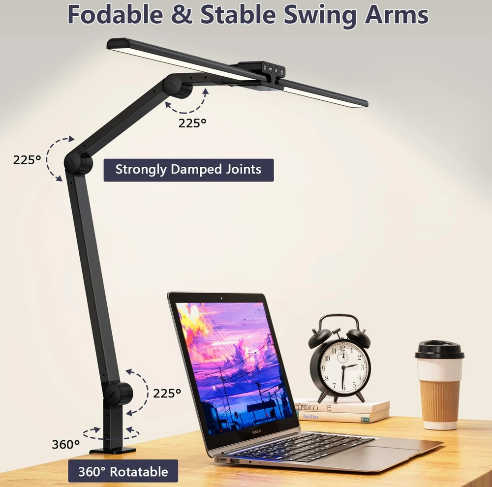 KableRika LED stalinė lempa su spaustuku, 24 W, 1200 lm, 80 cm, ED-ME-001