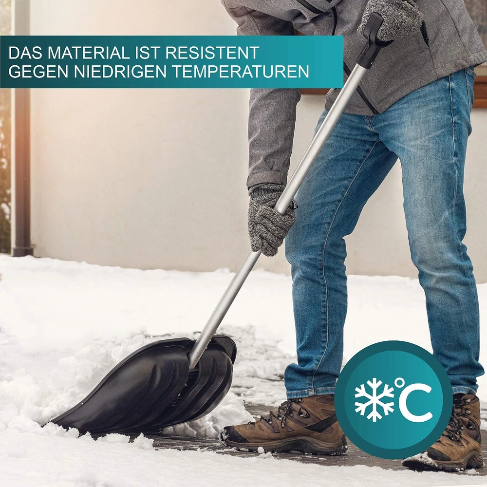 KADAX sniego kastuvas su ergonomine aliuminine rankena 132 cm, juodas K449