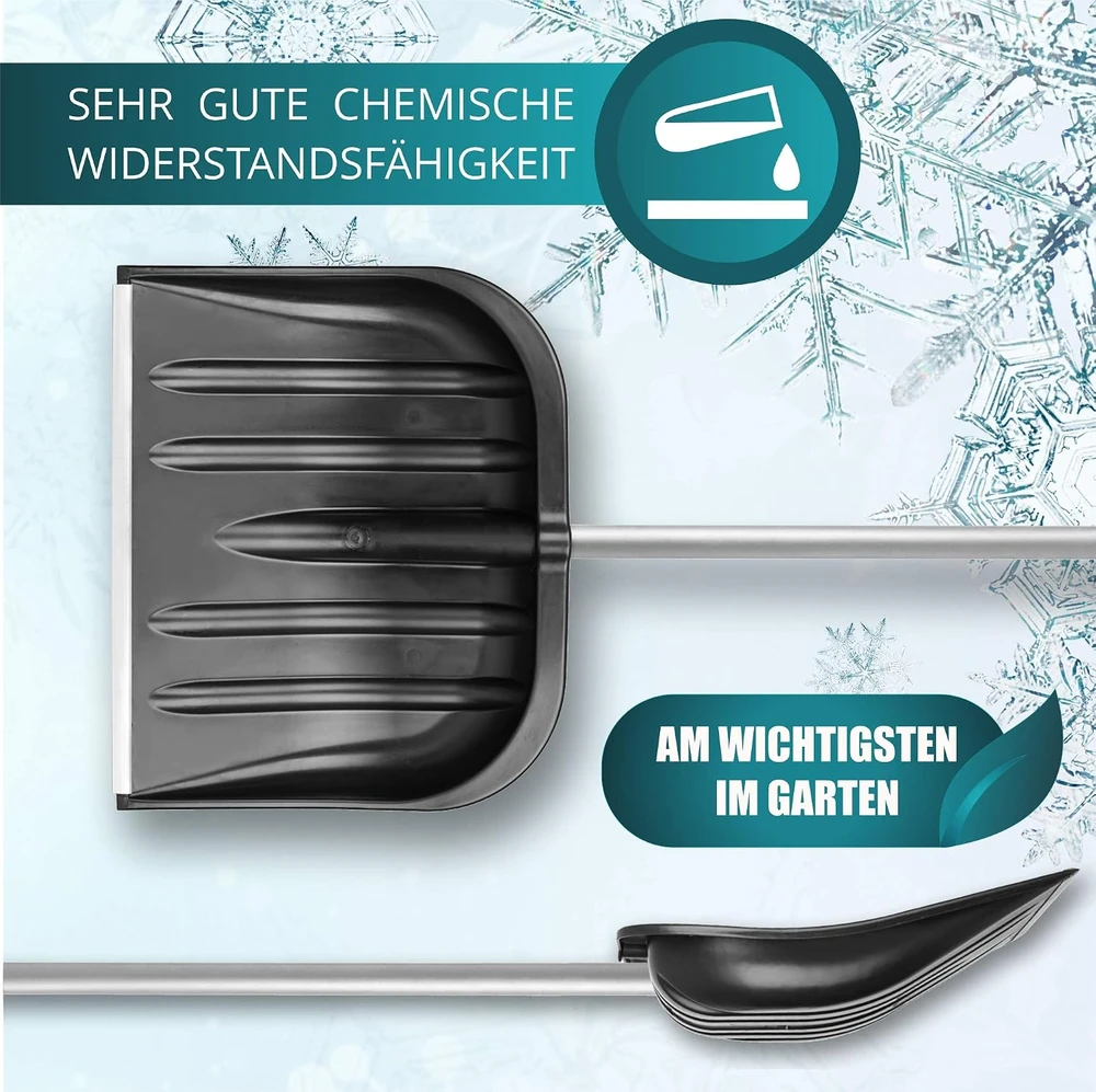 KADAX sniego kastuvas su ergonomine aliuminine rankena 132 cm, juodas K449