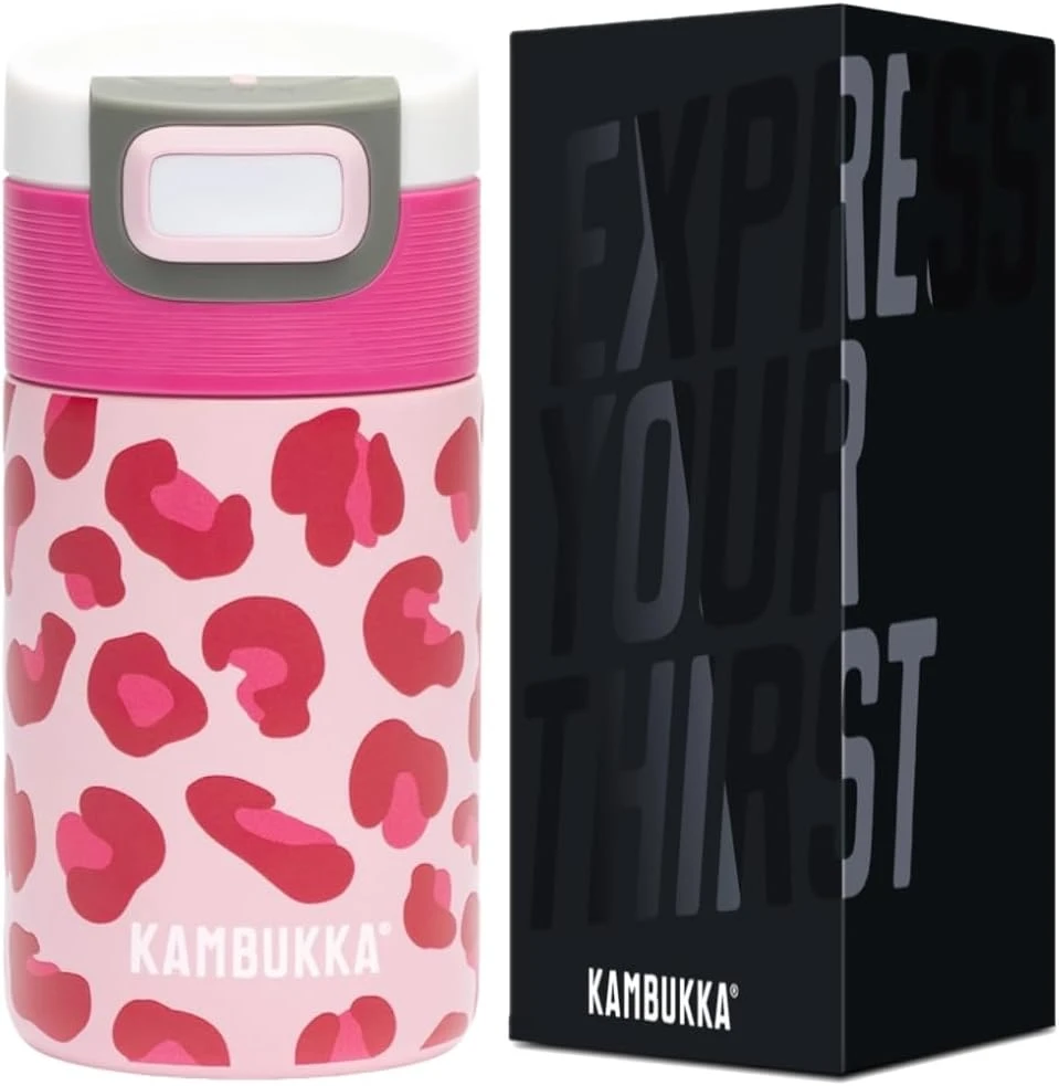 Kambukka termopuodelis Etna Rožinė Panther 300 ml, sandarus, nerūdijančiojo plieno