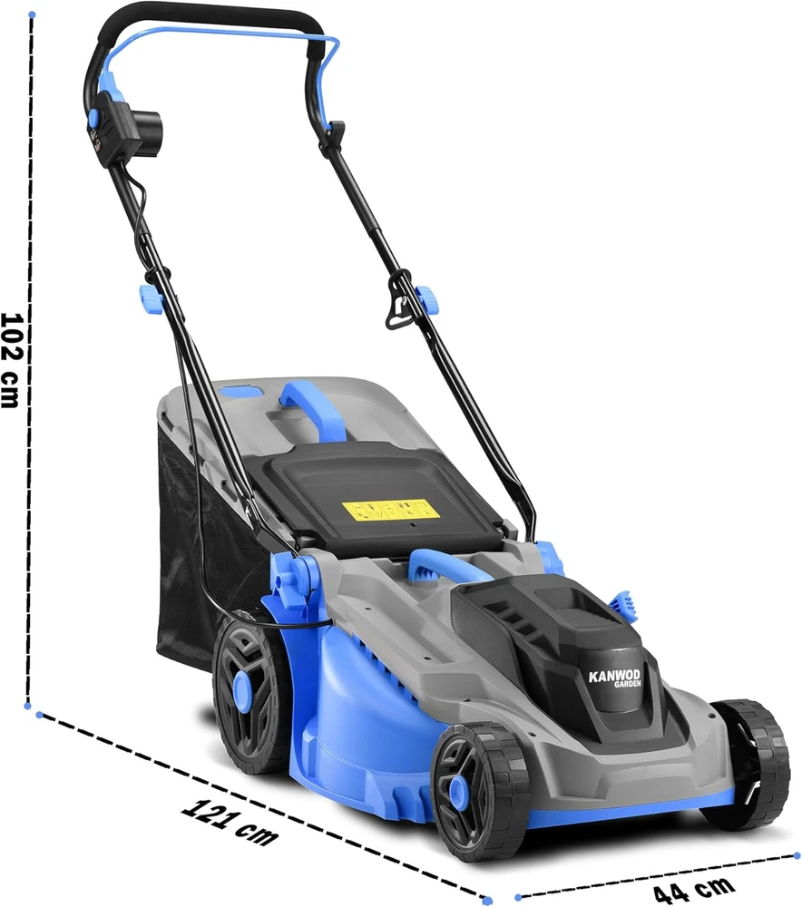 Kanwod elektrinė vejapjovė 1600 W, 38 cm pjovimo plotis, 5 aukščio lygiai, KGALM-1638