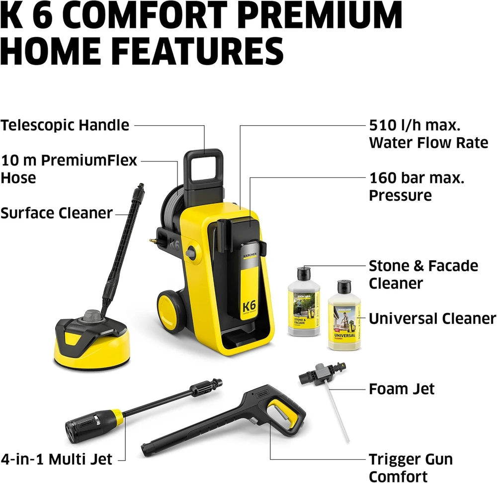 Aukšto slėgio plovykla Kärcher K 6 Comfort Premium Home, 130 bar, 420 l/h
