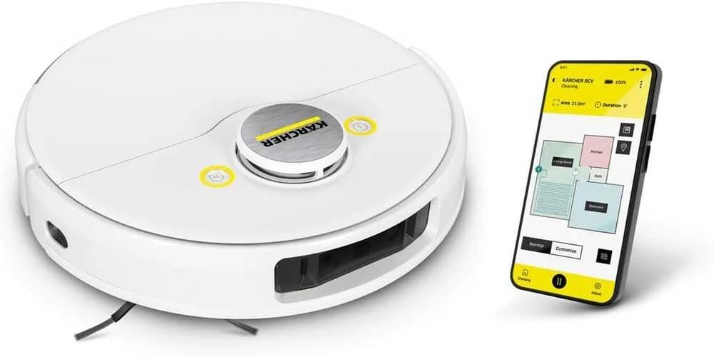 Dulkių siurblys-robotas Kärcher RCV 5 su plovimo funkcija, Baltas