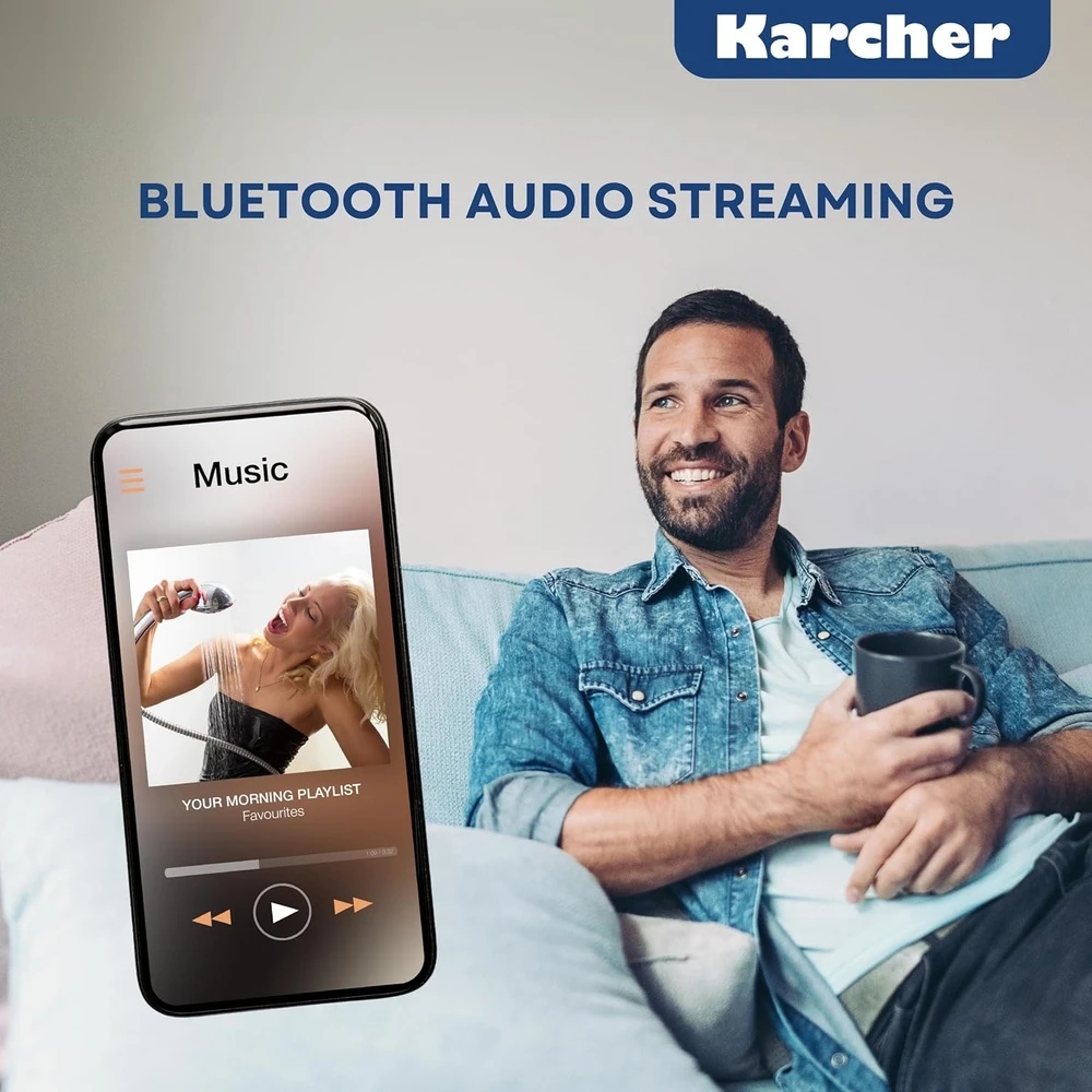 Muzikinis centras Karcher kompaktinė stereo sistema su CD grotuvu, DAB+/FM, Bluetooth 5.4, 20 W MC 6475D