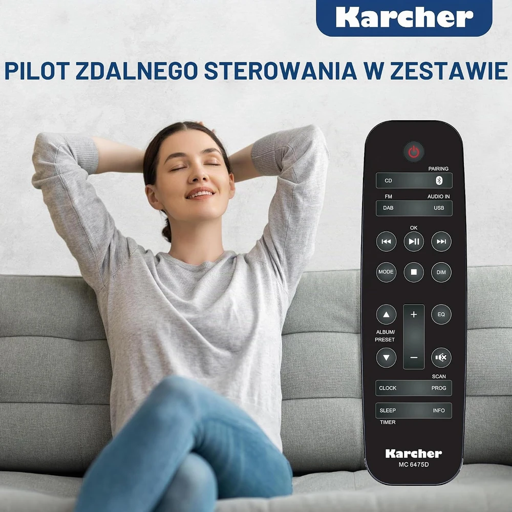 Muzikinis centras Karcher kompaktinė stereo sistema su CD grotuvu, DAB+/FM, Bluetooth 5.4, 20 W MC 6475D