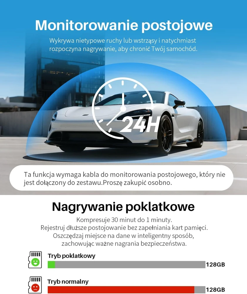 KAWA automobilinė mini vaizdo kamera 2K 1296p su Wi-Fi ir valdymu balsu