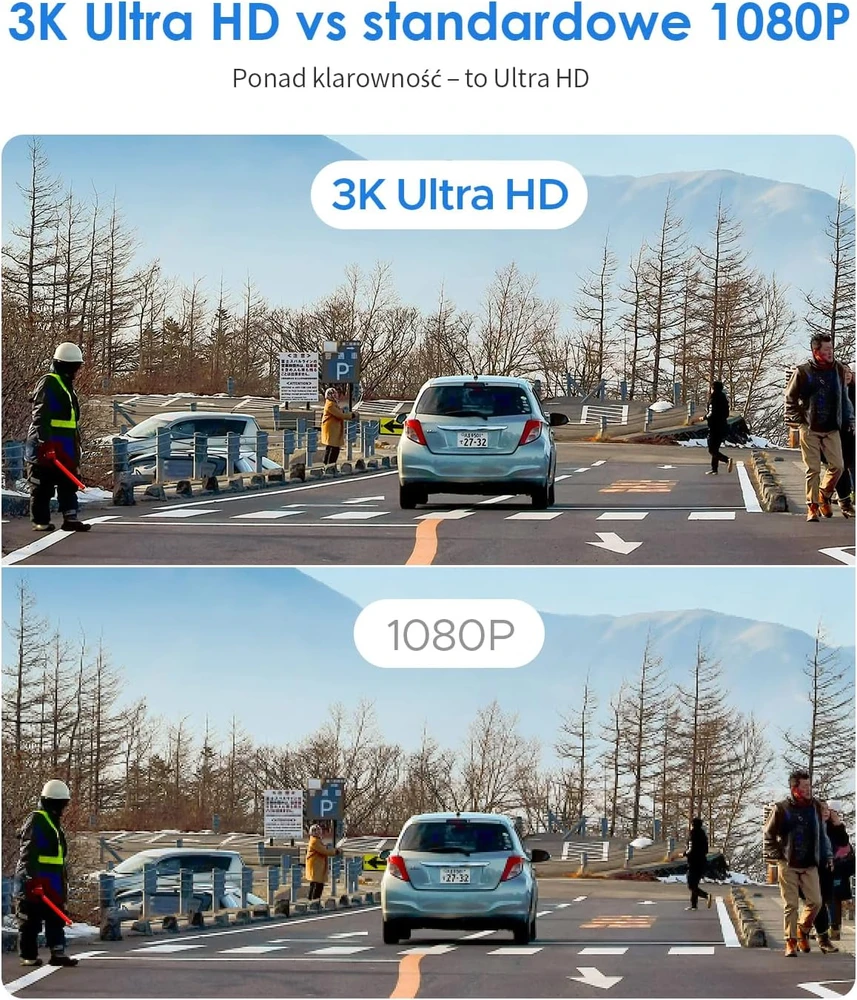 KAWA priekinė automobilinė vaizdo kamera 3K 1620P su Wi-Fi ir valdymu balsu KAWA 3K