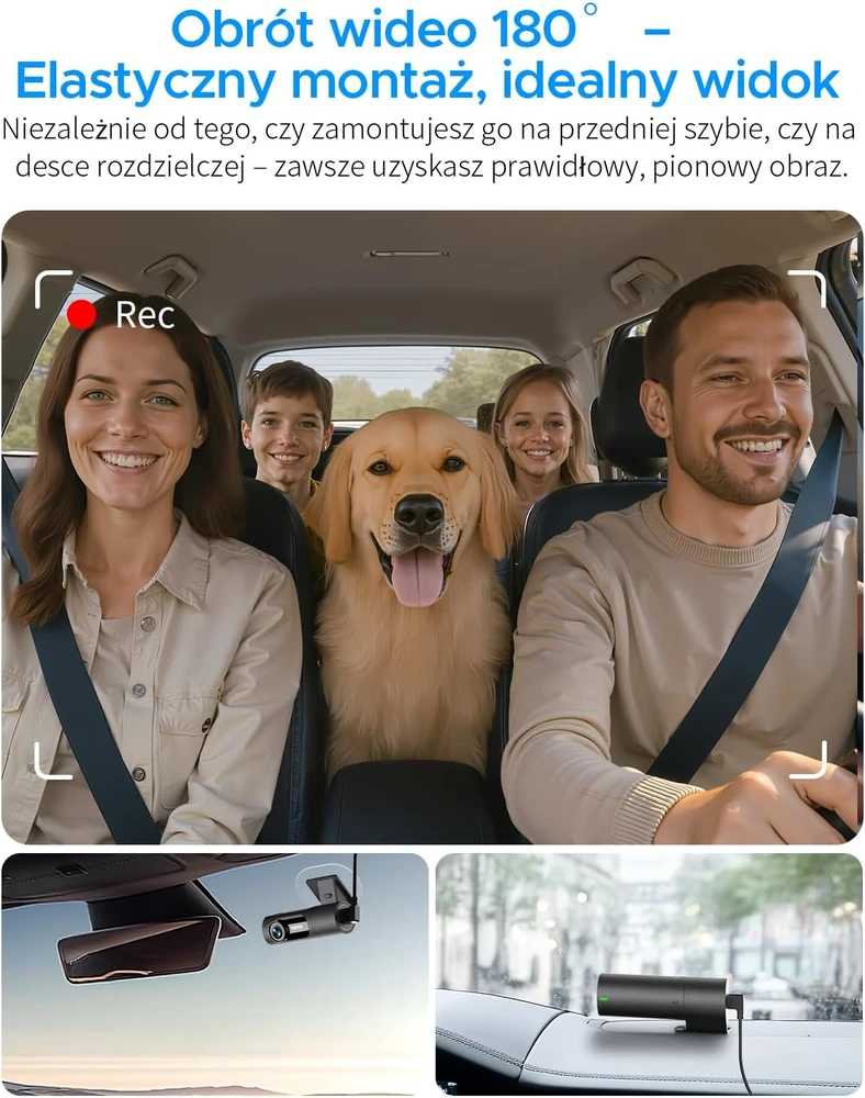 KAWA priekinė automobilinė vaizdo kamera 3K 1620P su Wi-Fi ir valdymu balsu KAWA 3K