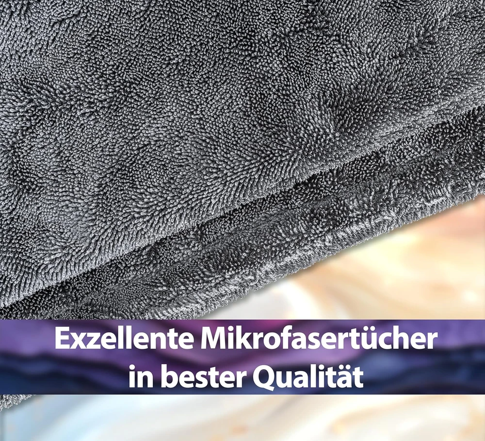 Kemes mikropluošto šluostė automobiliui, XXL, 40 x 40 cm, 1400 g/m², itin sugerianti, pilka