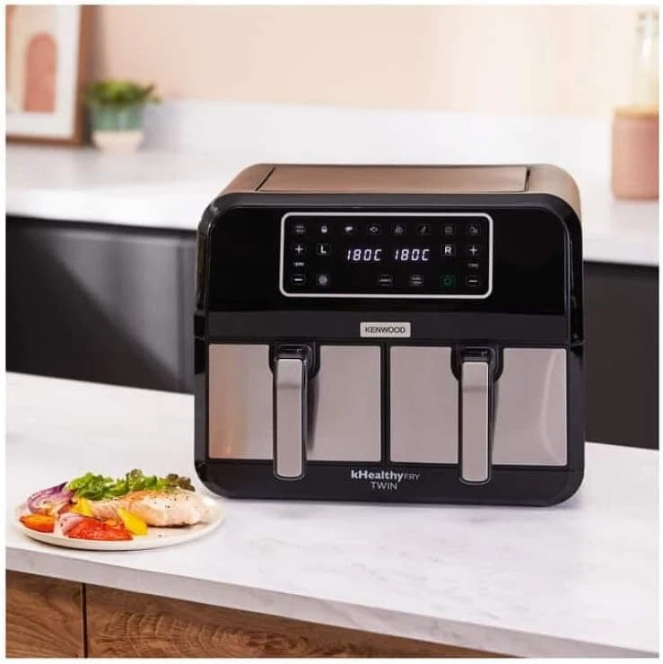 Kenwood HFM20.000MB gruzdintuvė Dviguba 8 l Atskirai stovinti 1700 W karšto oro gruzdintuvė Juodas