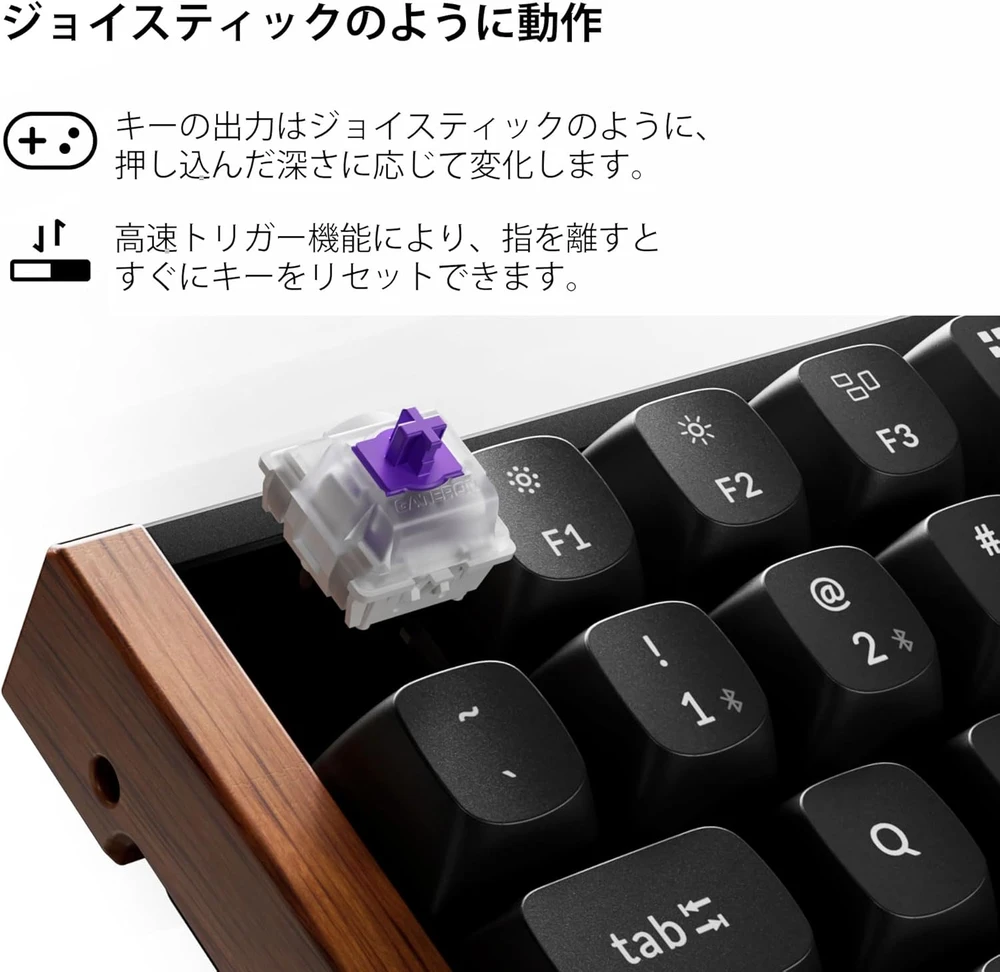 Keychron mechaninė belaidė klaviatūra K2 HE, 75% QMK, Gateron magnetiniai jungikliai, RGB, Bluetooth, USB-C
