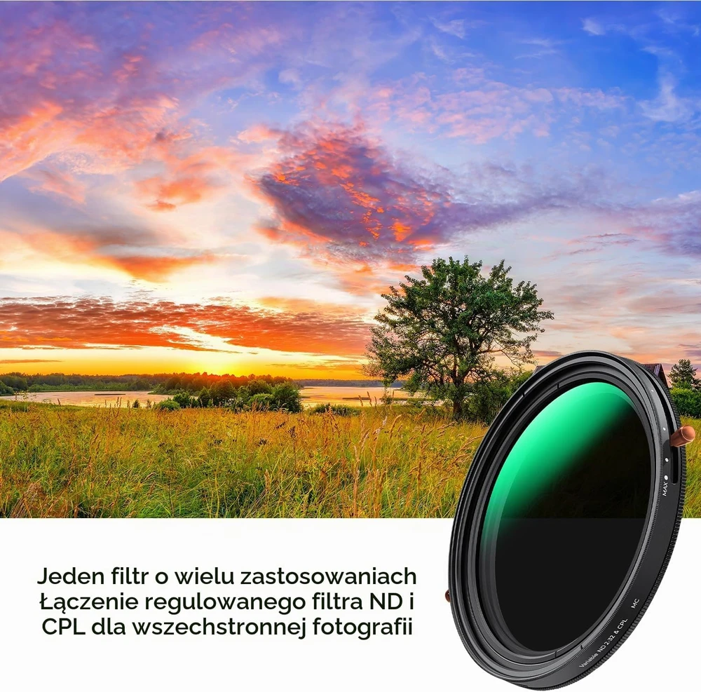 K&F CONCEPT 2 viename kintamo ND2–ND32 ir CPL filtras 67 mm AU-KF01.2405