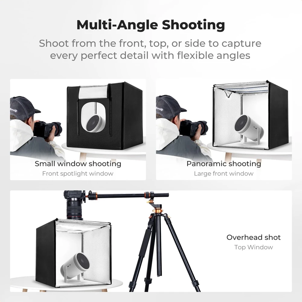 K&F Concept 60 cm sulankstomas fotografijos studijos šviesdėžės softboxas, 12 W, USB