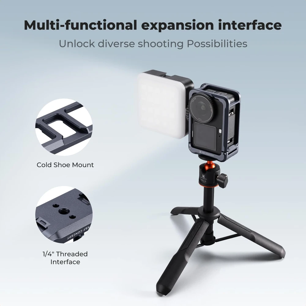 K&F CONCEPT aliumininis apsauginis rėmelis DJI Osmo Action 6 su šaltuoju laikikliu KF12.0066