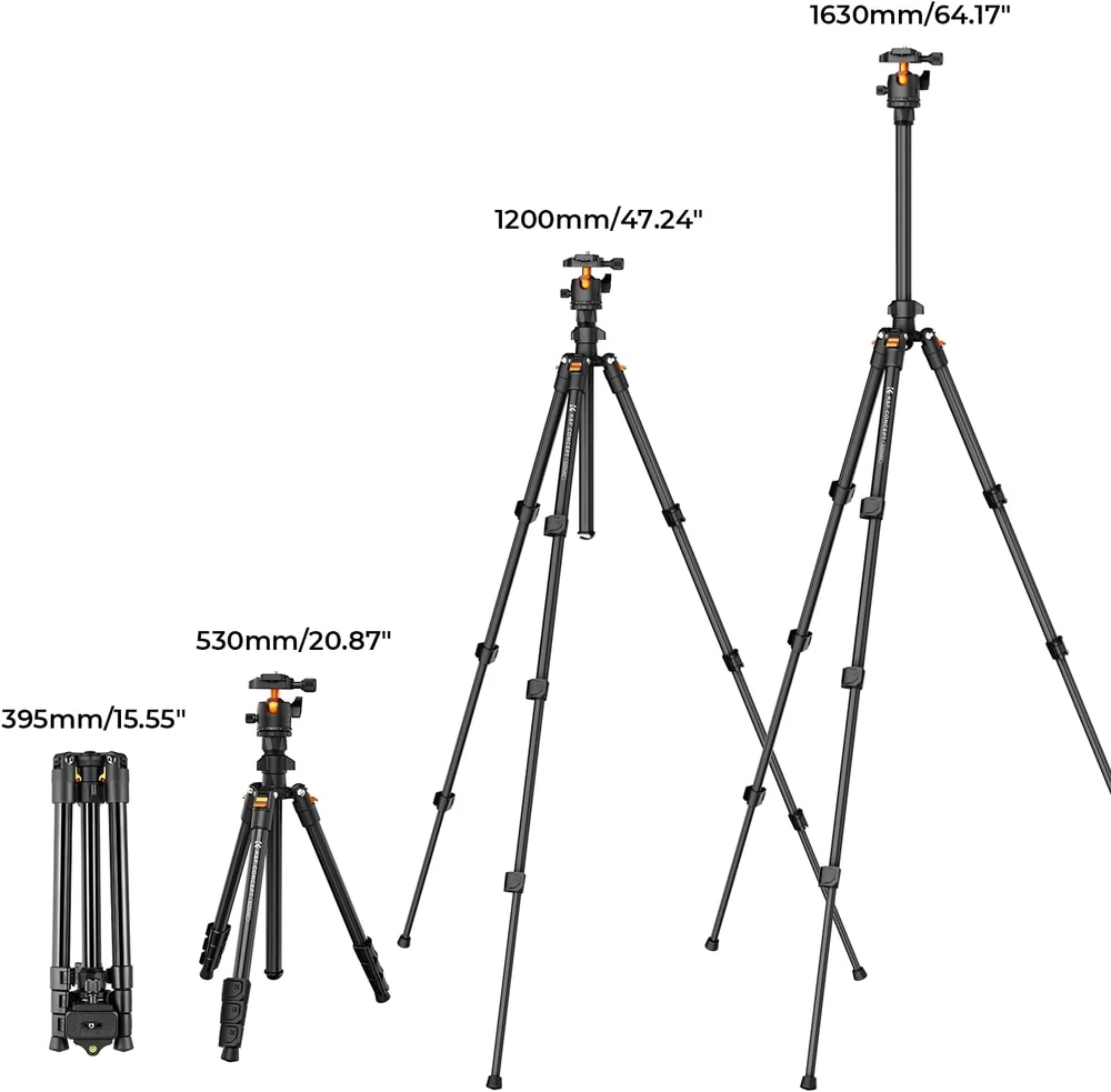Video Trikojis - K&F Concept K234A0 3D Galva, 360° Panoraminė, 177 cm, Juoda
