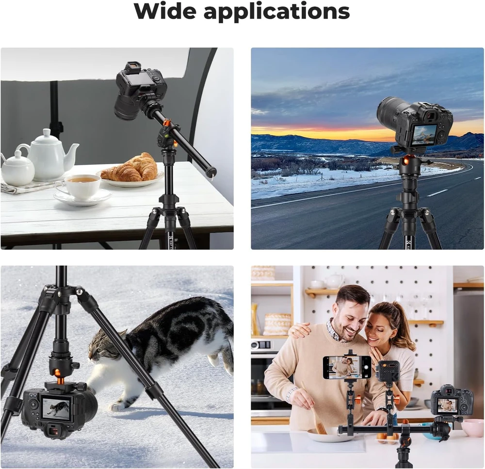 K&F Concept Fotoaparato trikojis su profesionalia 3D galvute, KF09.101V1