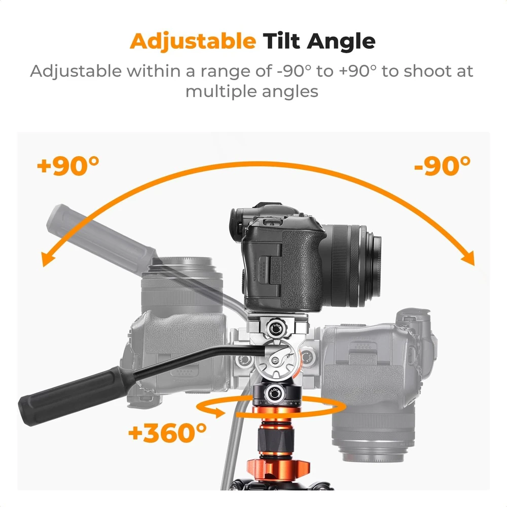 K&F CONCEPT anglies pluošto fotoaparato trikojis su hidrauline galvute, 173 cm, KF09.158