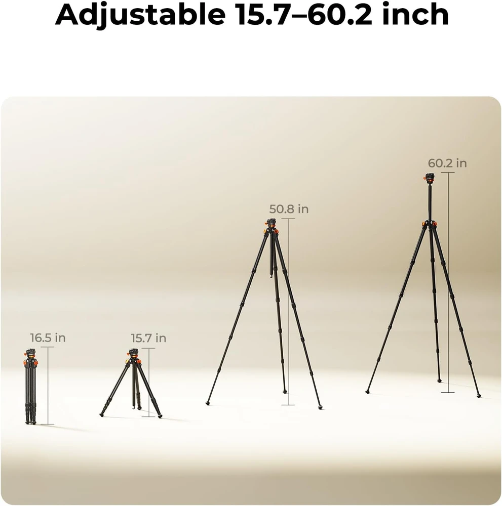 K&F Concept anglies pluošto kelioninis fotoaparato trikojis 153 cm A225C2+BH28R