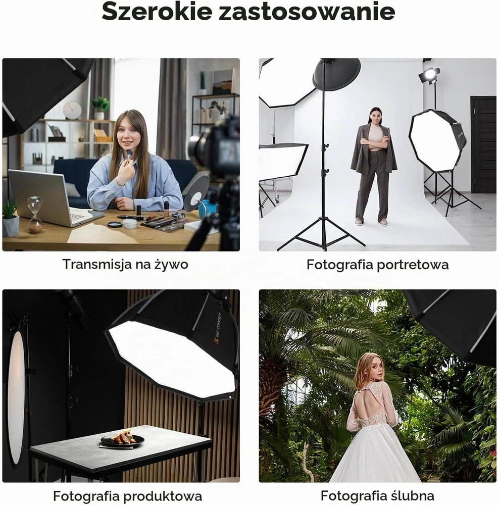 K&F CONCEPT aštuonkampė 55 cm šviesdėžė su Bowens tvirtinimu KF18.0007V2