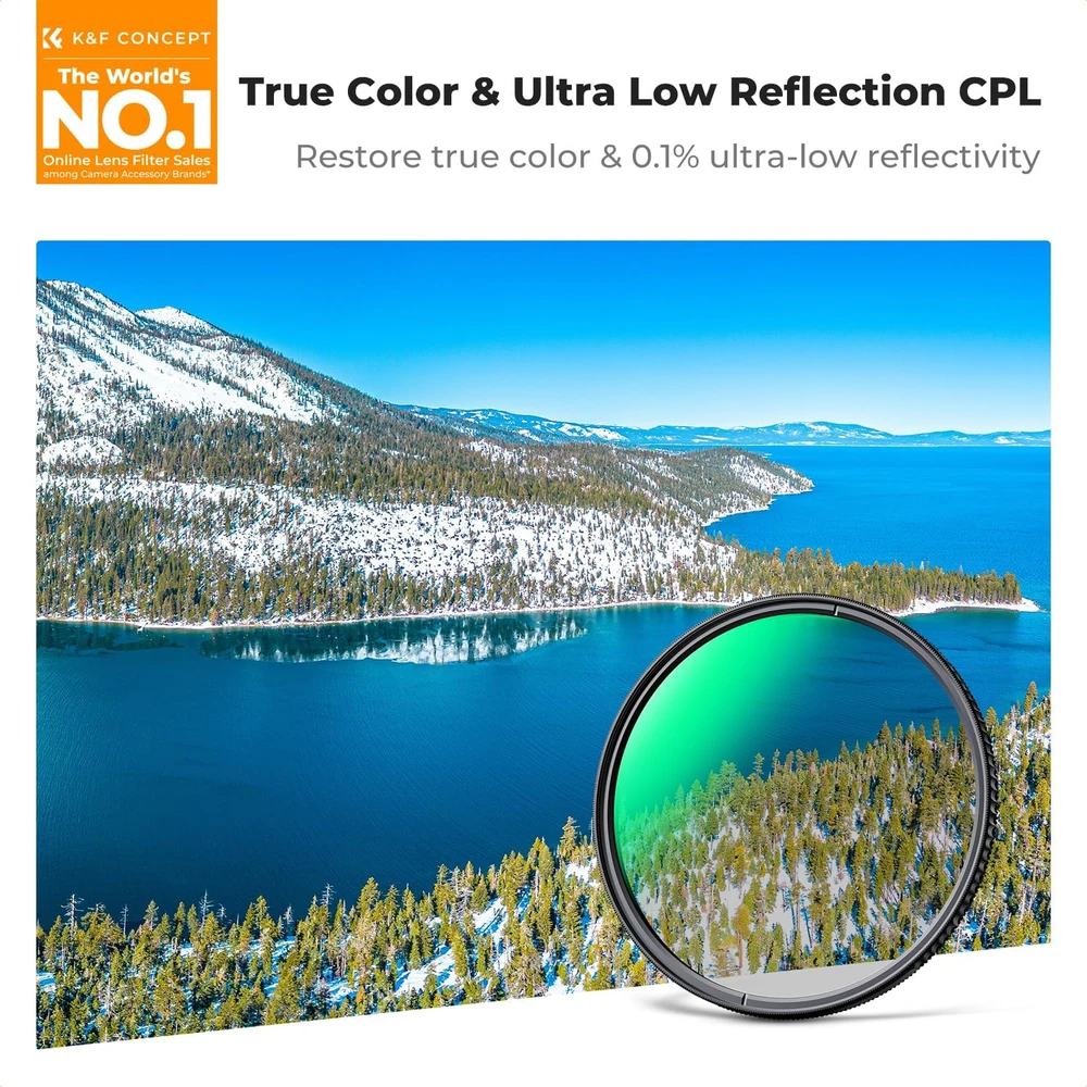 K&F CONCEPT CPL poliarizacinis filtras 62 mm su 28 sluoksnių MRC danga KF01.2892